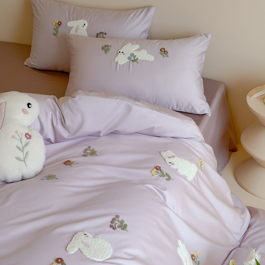 Satin-Bettwäsche-Set aus 100S Langstapel-Baumwolle, bestickt