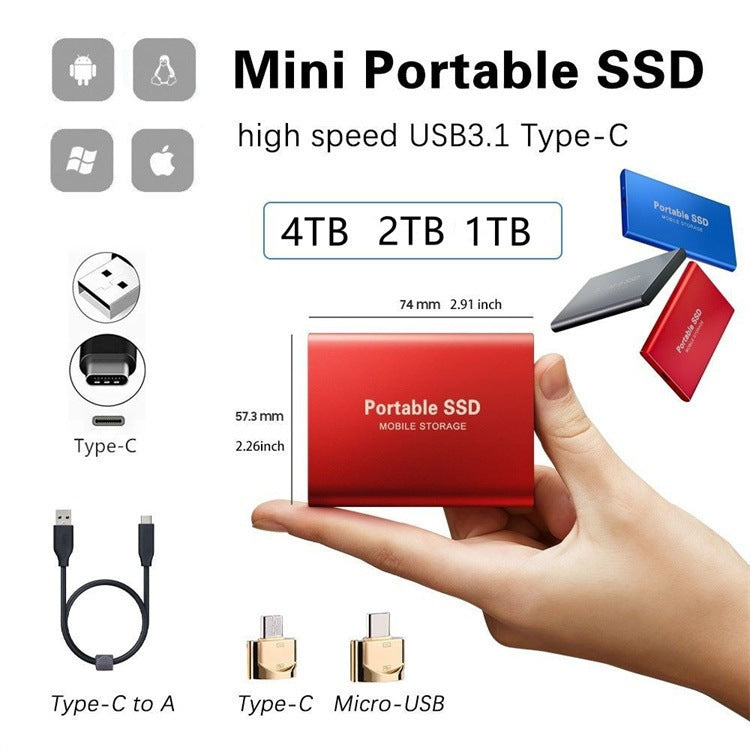 Mobile SSD, bis 128 TB, USB-C / USB 3.1