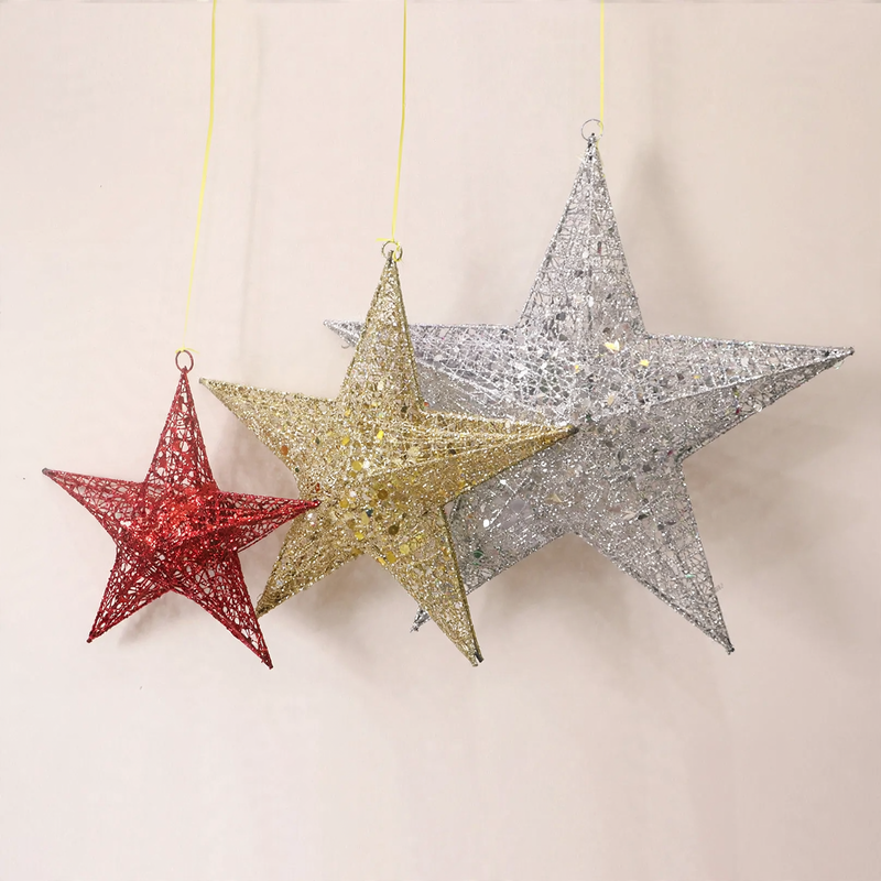 Beleuchteter Weihnachtsbaum-Stern aus Eisen