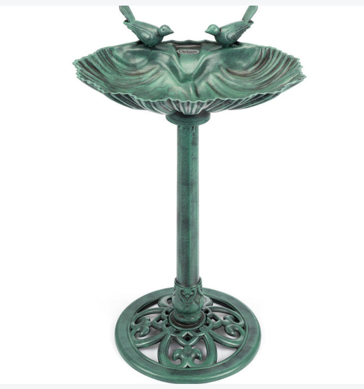 Vogeltränke in Muschelform mit optionalem Solarbrunnen