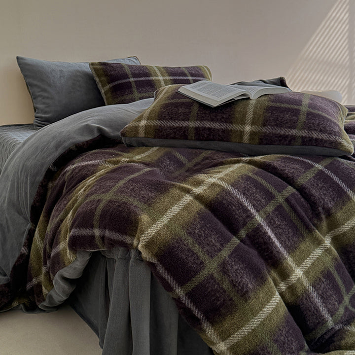 Winter-Bettwäsche-Set, Milchfaser-Fleece, geometrisches Muster