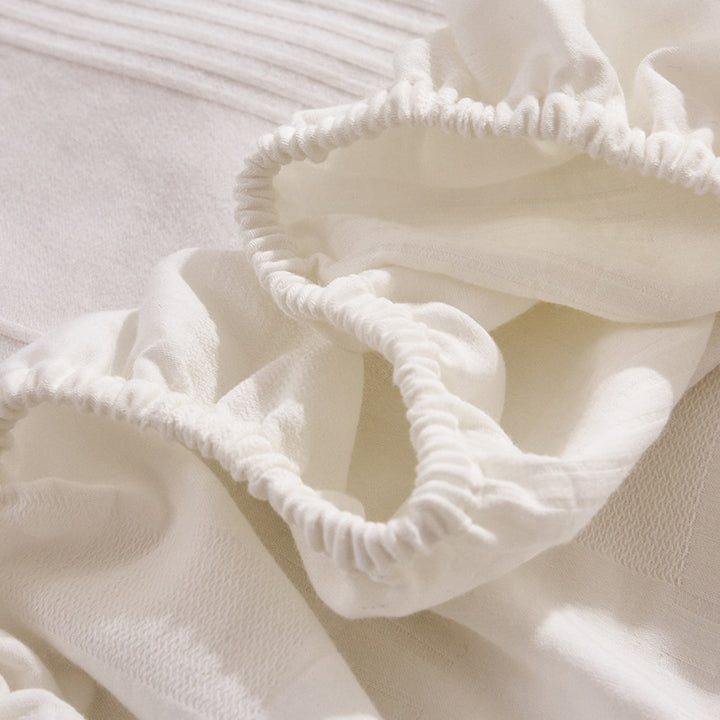 Baumwoll-Bettwäsche-Set, unifarben, mit Jacquard-Webung
