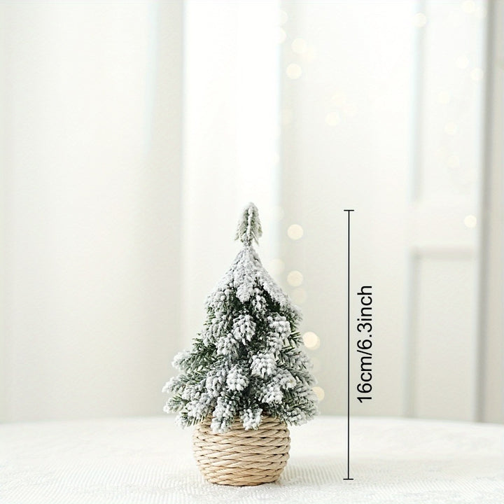 Mini-Weihnachtsbaum mit Beflockung, PE, Tischdekoration