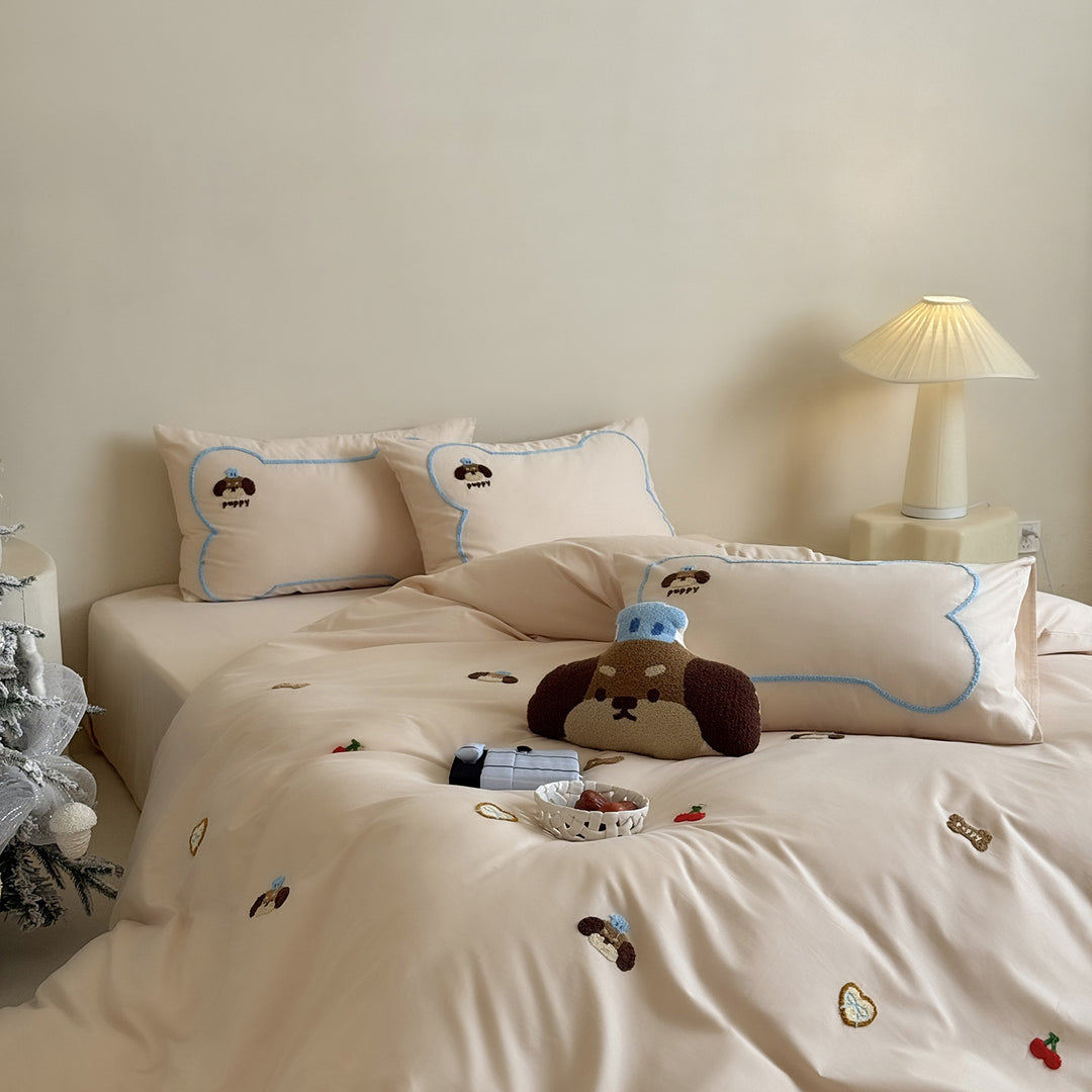 Baumwoll-Bettwäsche-Set mit Cartoon-Motiv, 4-teilig