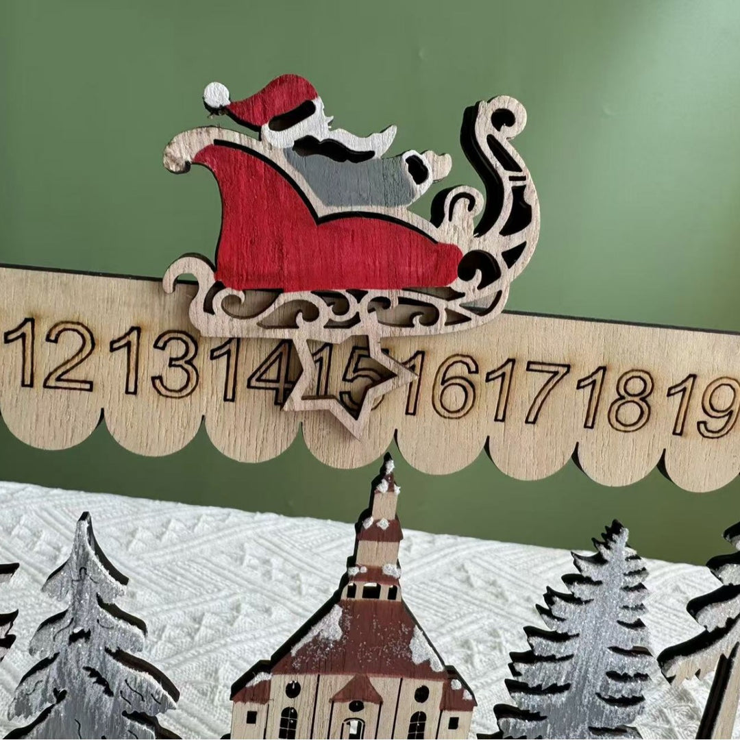 Weihnachts-Countdown-Kalender aus Holz