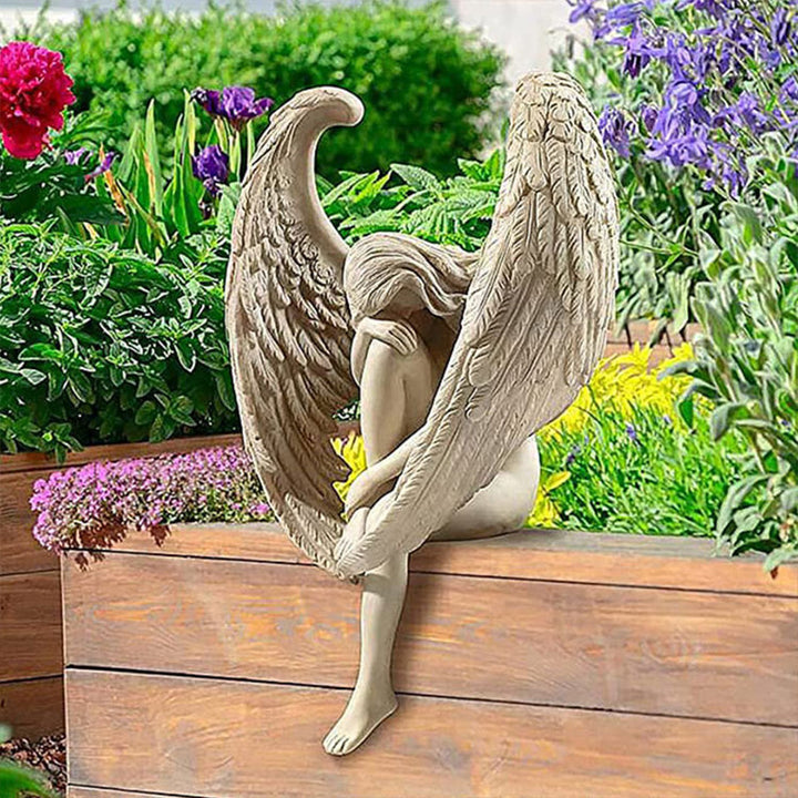 Engel-Vogeltränke aus Kunstharz