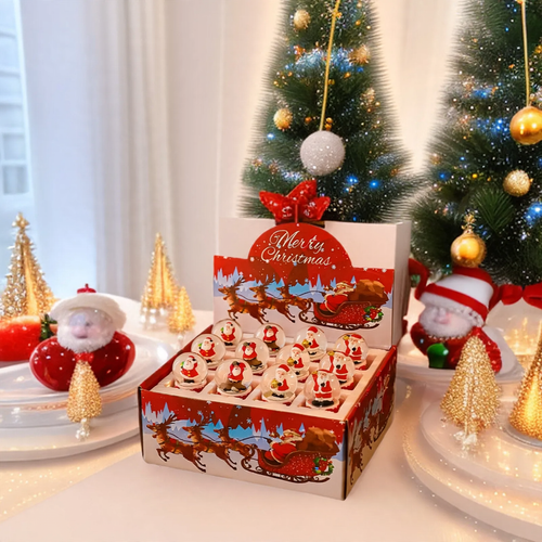 Weihnachtliche Schneekugel-Geschenkset mit Beleuchtung