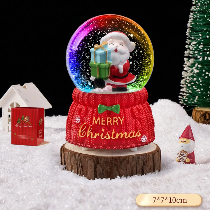 Weihnachtliche Schneekugel mit Spieluhr und Kutschen-Design