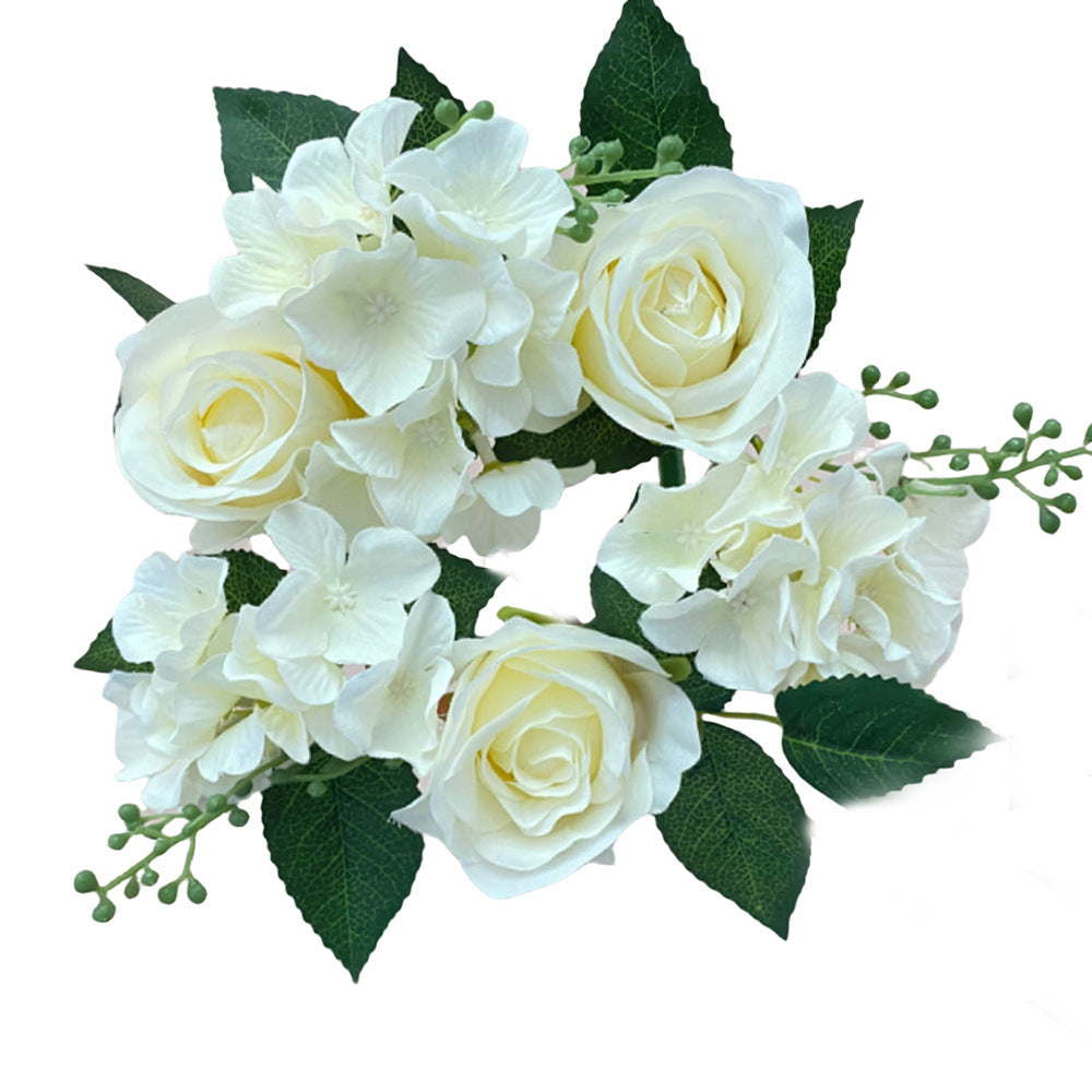 Künstlicher Rosen-Kerzenkranz, 20 cm