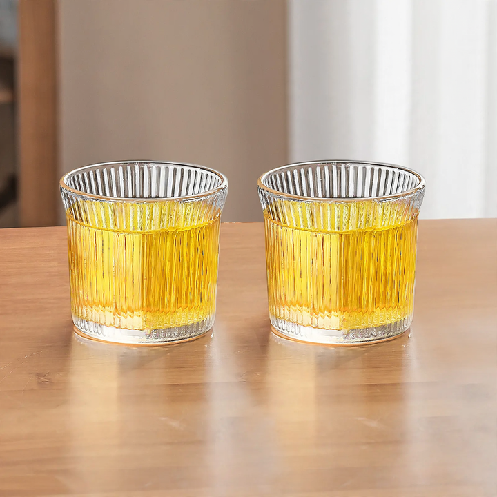 Gläser-Set, Hammerschlag-Struktur, 101–200 ml