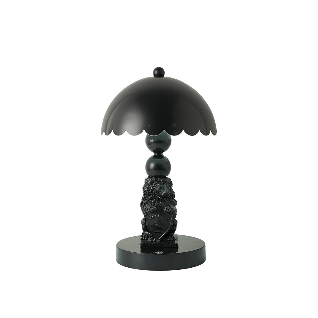 Schwarze Löwen-Pilz-Lampe mit Farbwechsel