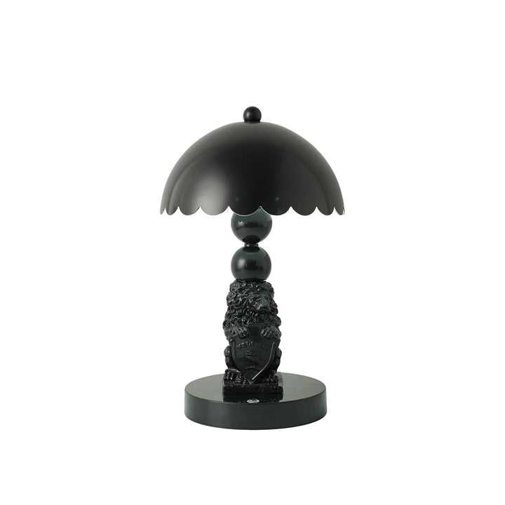 Schwarze Löwen-Pilz-Lampe mit Farbwechsel