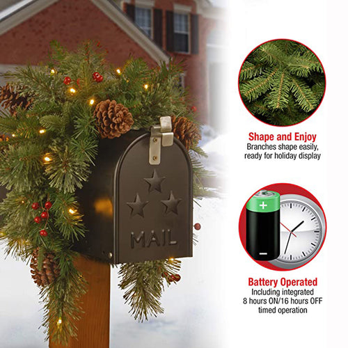 Weihnachtlicher Briefkasten-Kranz, 90 cm