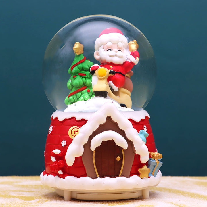 Weihnachtliche Schneekugel mit Musik und Licht