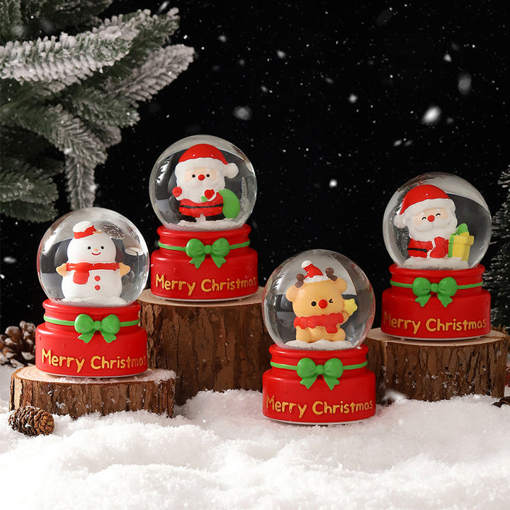 Weihnachtliche Schneekugel mit Beleuchtung