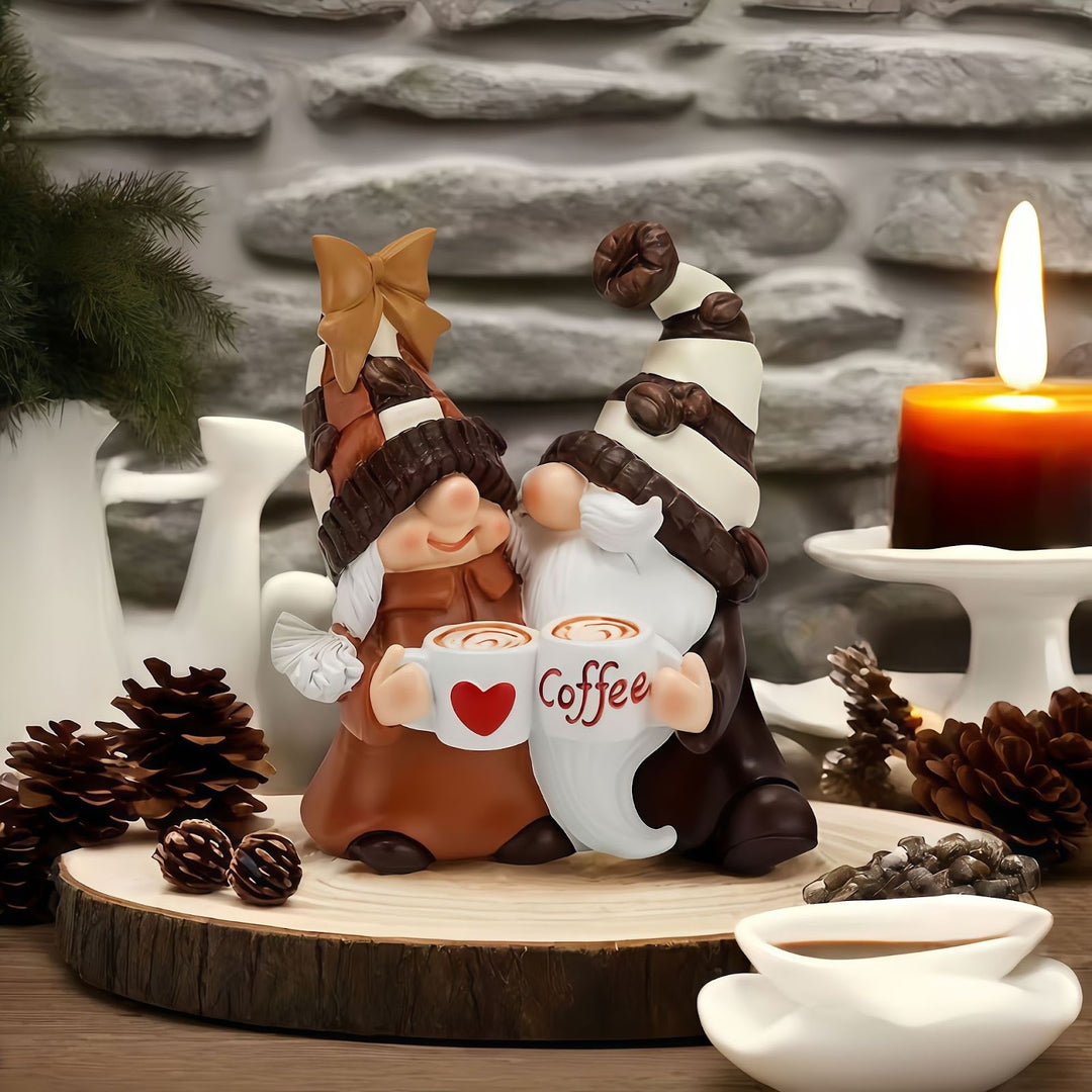Weihnachts-Wichtel Paar aus Kunstharz
