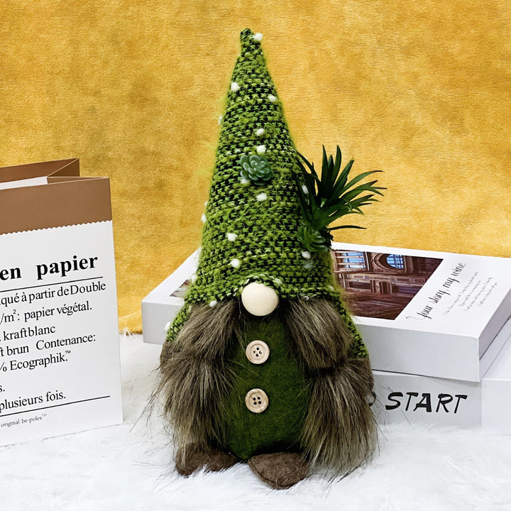Weihnachtswichtel mit Sukkulenten-Design
