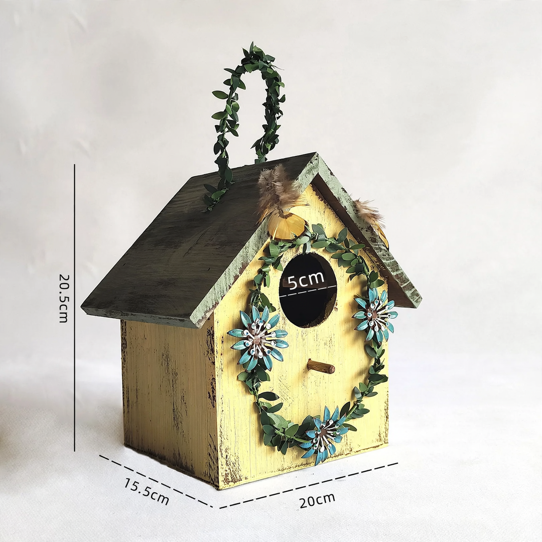 Vogelhaus aus Kiefernholz zur Wandmontage