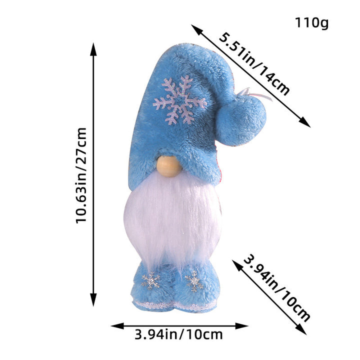 Weihnachts-Wichtelfigur mit Schneeflocken-Design