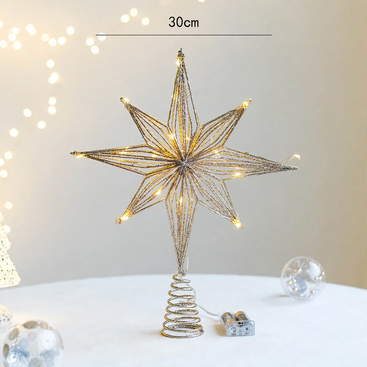 Beleuchteter Weihnachtsbaum-Stern aus Eisen