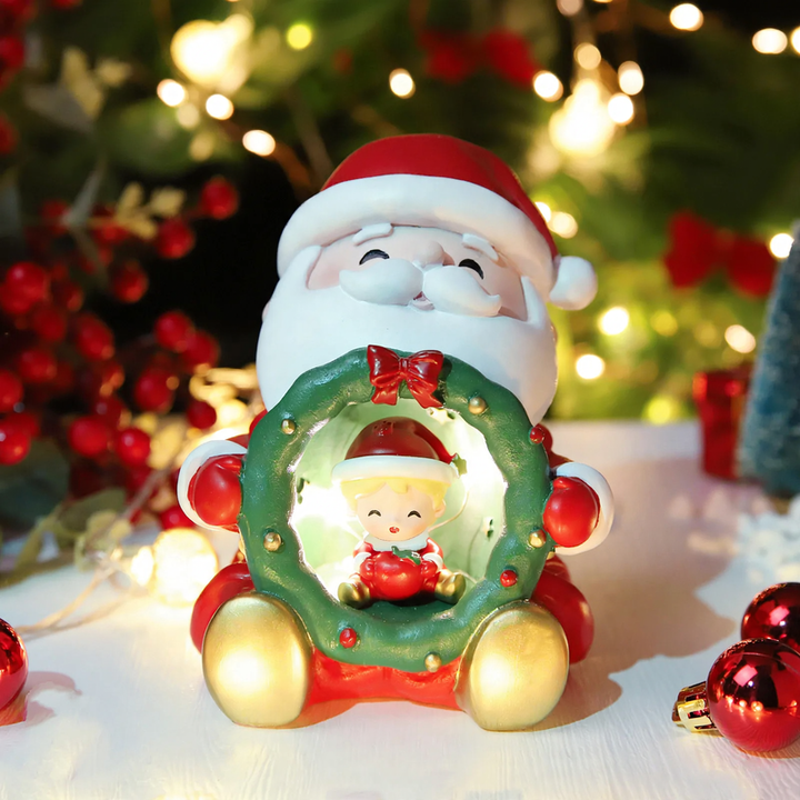 Weihnachtliches Glaskugel-Nachtlicht mit Sternenlicht