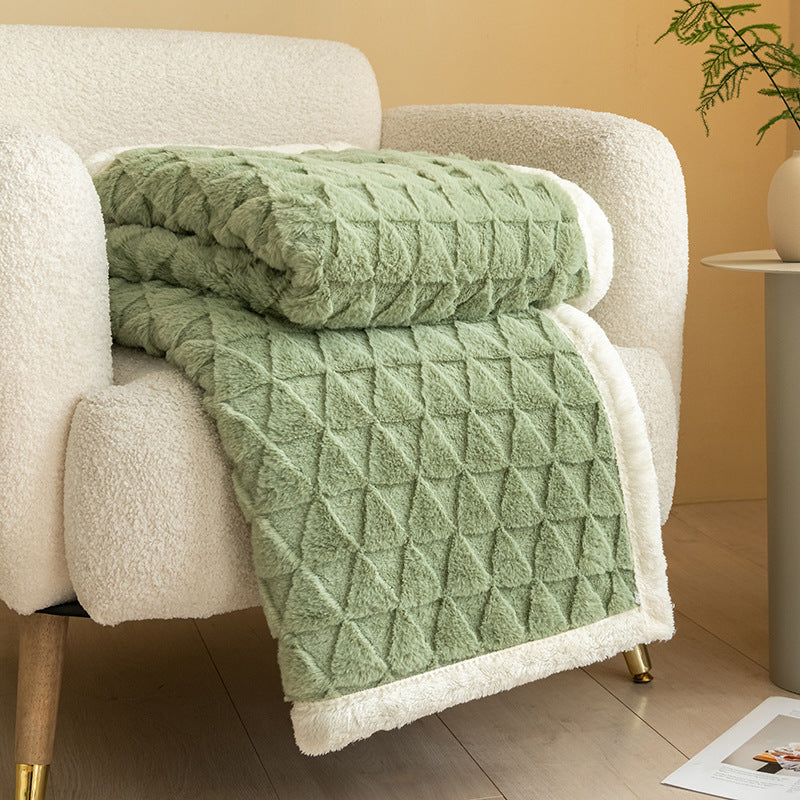 Weiche Korallenfleece-Decke, doppellagig, für Sofa und Zuhause