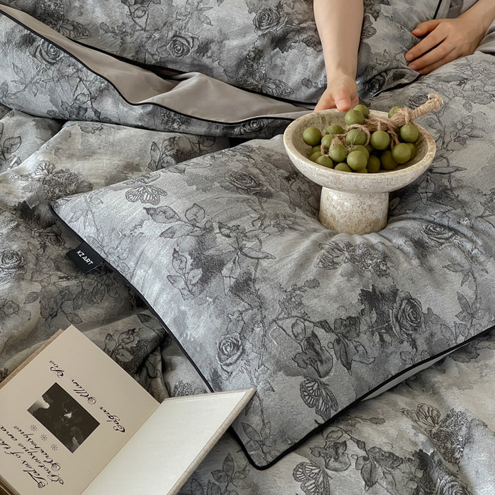 Baumwoll-Bettwäsche-Set, 4-teilig, mit Jacquard-Webung
