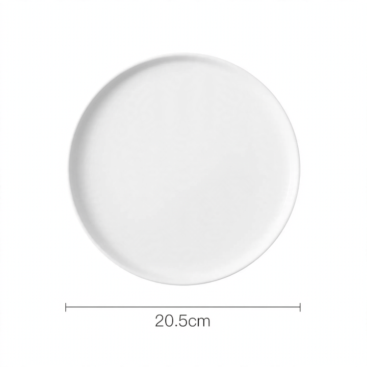 Runder Kunststofftablett, Creme und Schwarz