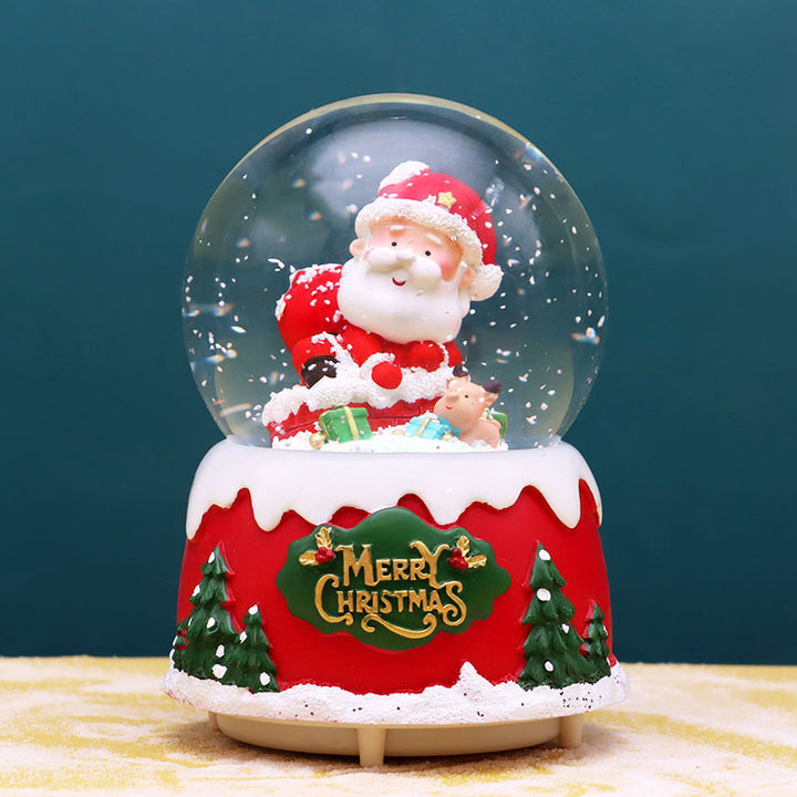 Weihnachtliche Schneekugel mit Musik und Licht