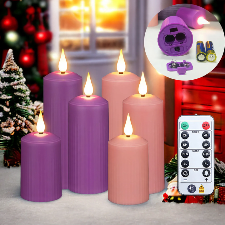 LED-Stumpenkerzen mit Fernbedienung und Timer