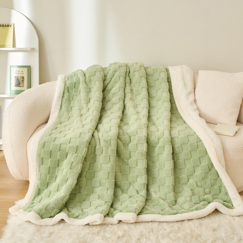 Wasserwürfel-Korallenfleece-Decke mit Lammfleece