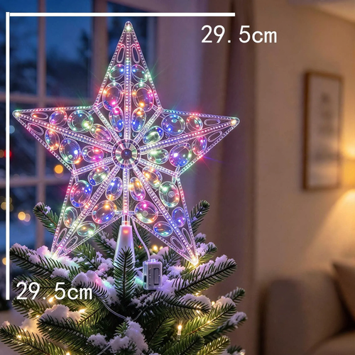 Beleuchteter Weihnachtsbaum-Spitzenstern aus PVC