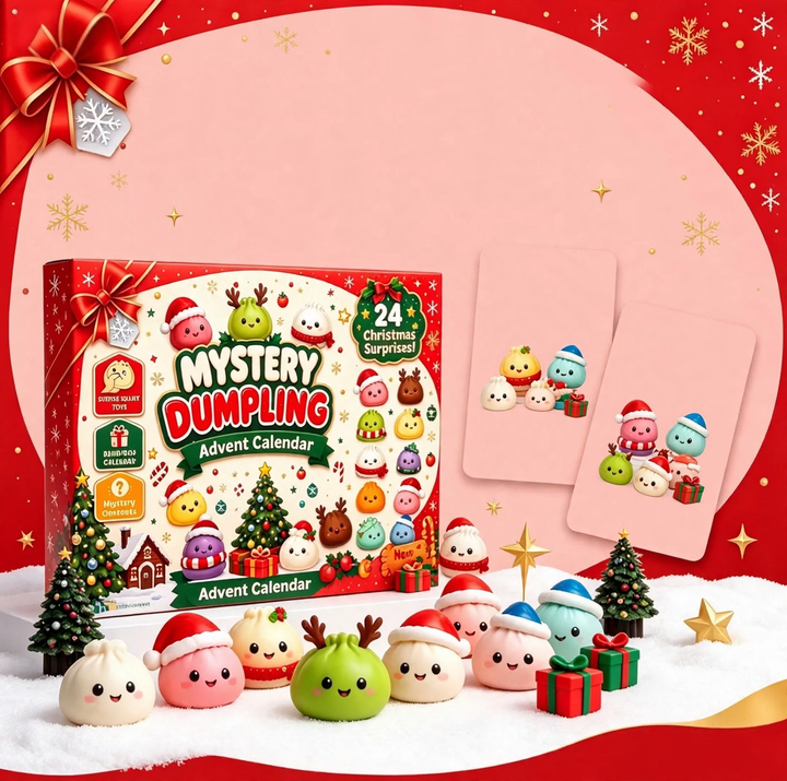 Weihnachts-Adventskalender mit 24 Quetschspielzeugen