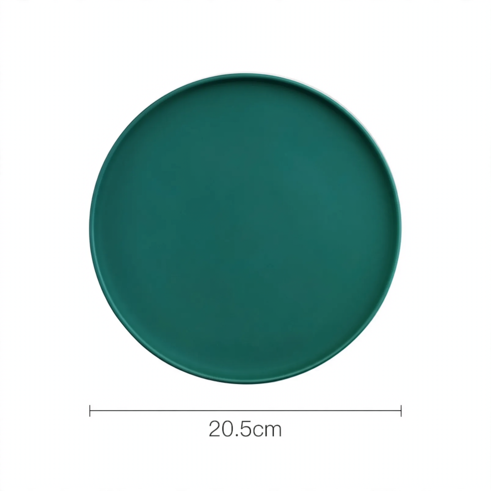 Runder Kunststofftablett, Creme und Schwarz