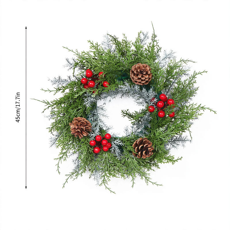 Künstlicher Weihnachtskranz aus Kunststoff, 10-30 cm