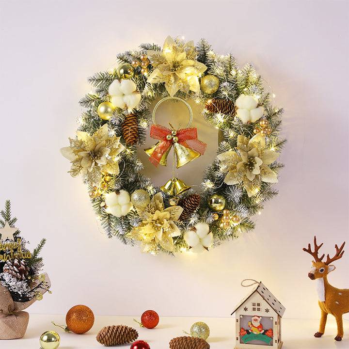 Dekorativer Weihnachtskranz mit Beleuchtung