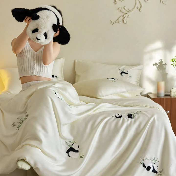 Tencel-Bettwäsche-Set mit Stickerei