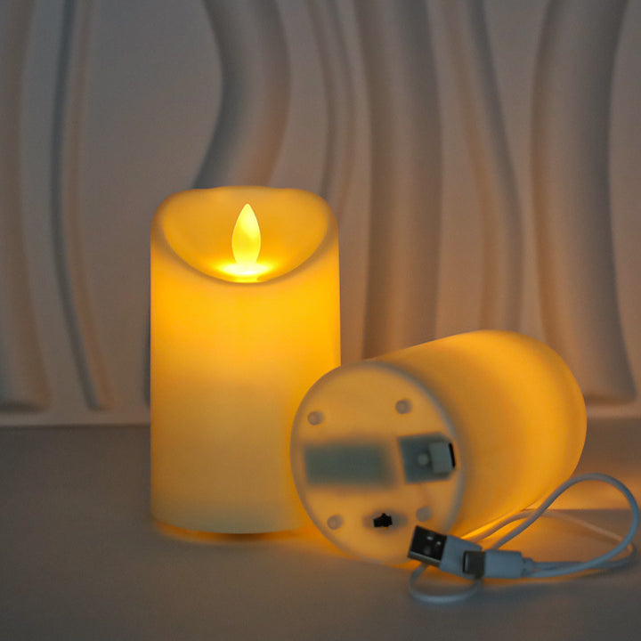 Wiederaufladbare LED-Echtwachs-Optik Kerze