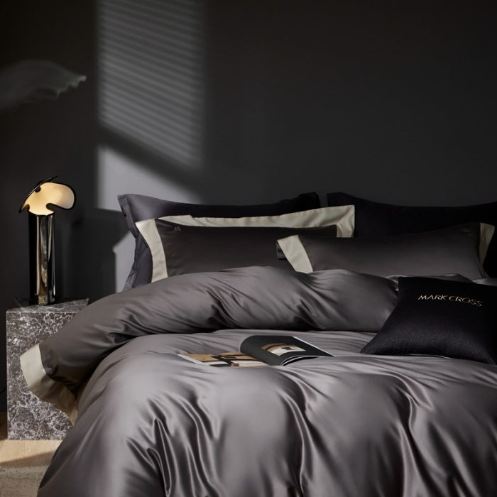 Minimalistisches Bettwäsche-Set aus Langstapel-Baumwolle