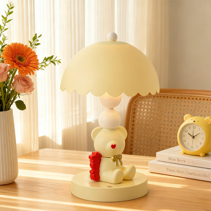 Schleife Teddybär Tischlampe für Kinderzimmer