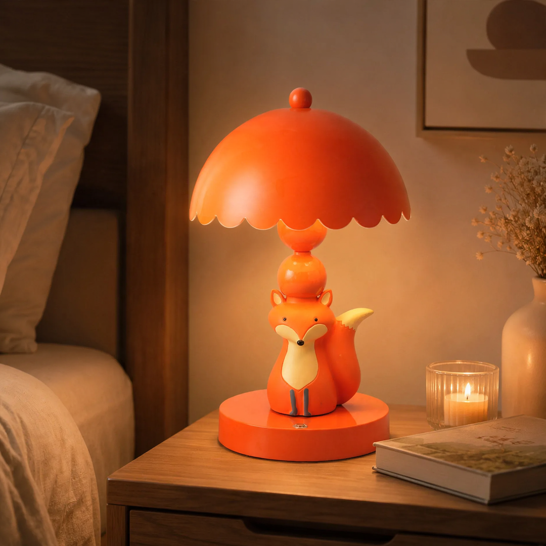 Cartoon-Fuchs-Tischlampe mit Farbwechsel