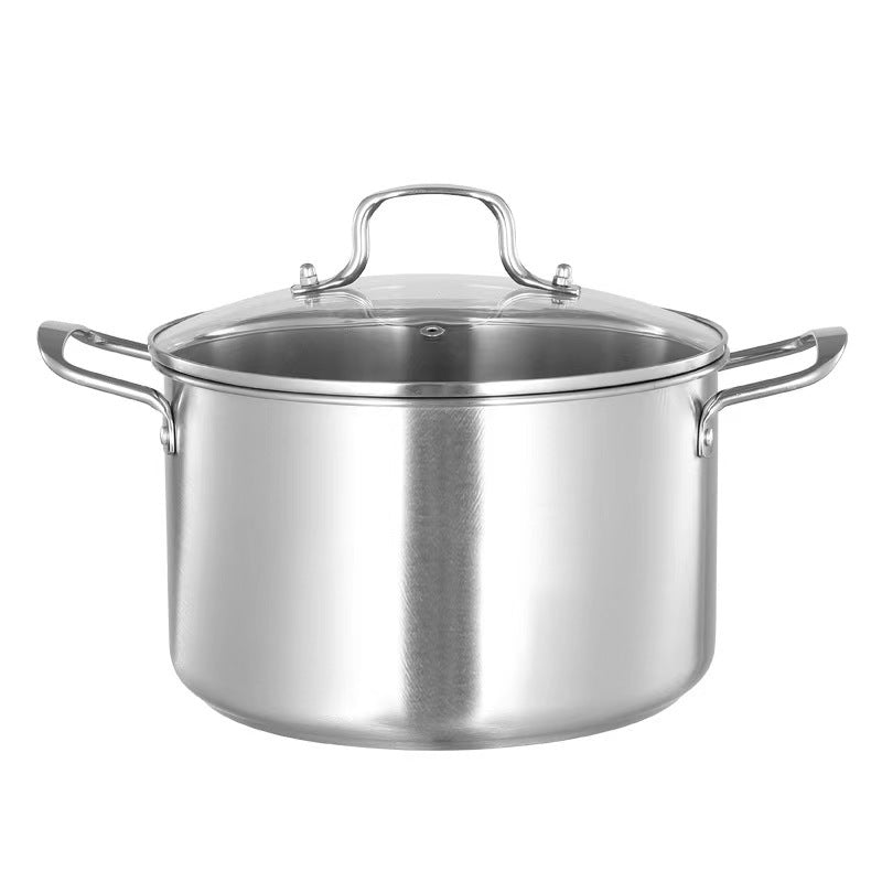 Edelstahl-Suppentopf 24 cm mit Glasdeckel
