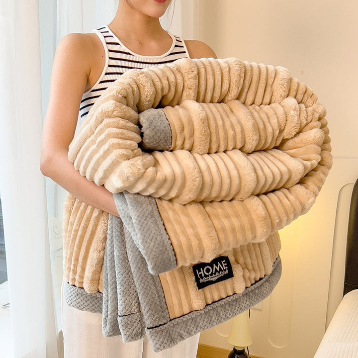 Doppelseitige Kaninchenfell-Fleece-Decke, unter 300 g
