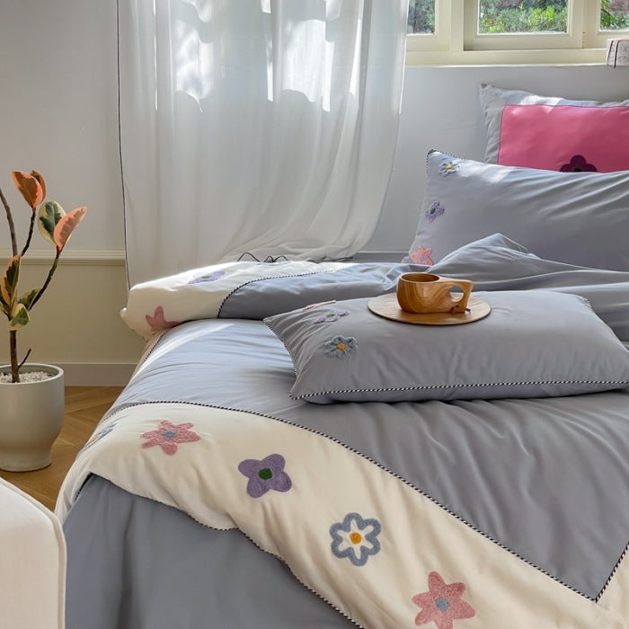 Modernes Baumwoll-Bettwäsche-Set, angeraut, Designer-Stil