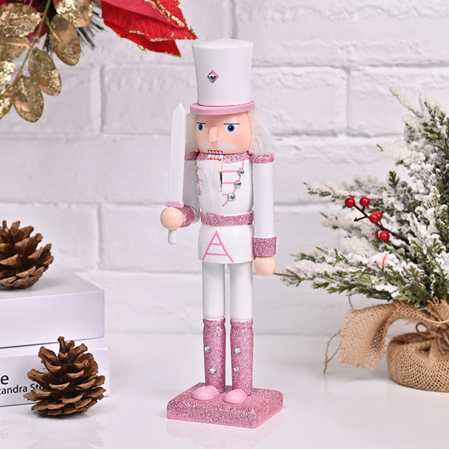 Dekorative Nussknacker-Holzfigur, Rosa