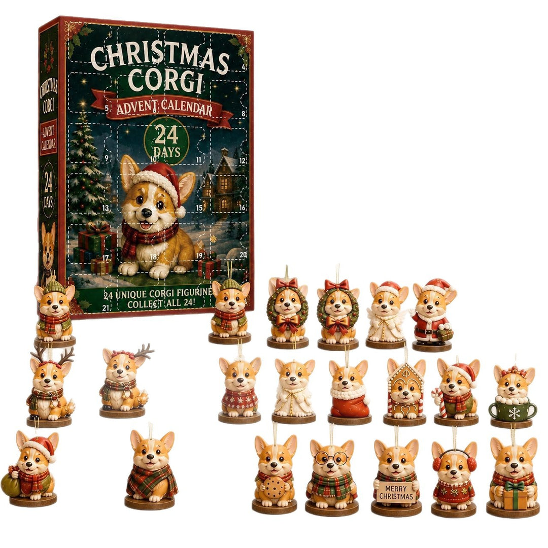 Dekorative Hunde-Adventskalender-Box, Acryl