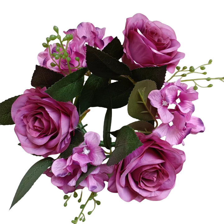 Künstlicher Rosen-Kerzenkranz, 20 cm