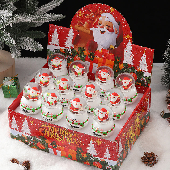 Leuchtende Weihnachts-Schneekugel mit Figuren