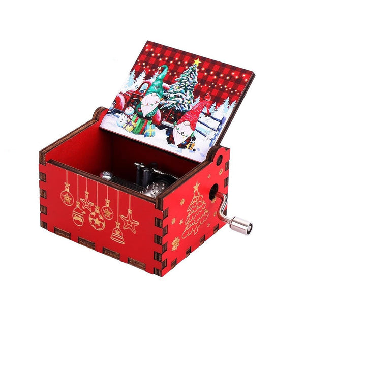 Dekorative hölzerne Spieluhr mit Weihnachtsmotiven