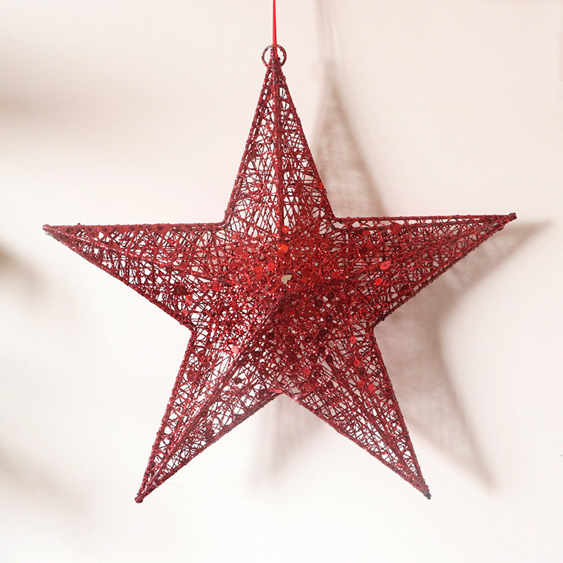 Beleuchteter Weihnachtsbaum-Stern aus Eisen